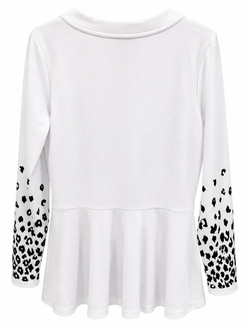 NWT Ashley Stewart White Leopard Print Sleeve Peplum Top Plus Size 14/16 - Picture 3 of 4